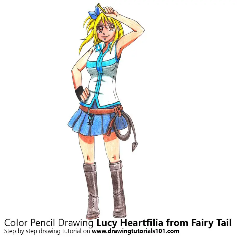 Lucy Heartfilia from Fairy Tail Color Pencil Drawing