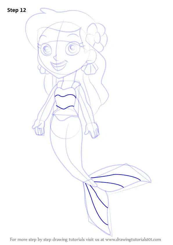 Learn How to Draw Marina the Mermaid from Jake and the Never Land ...