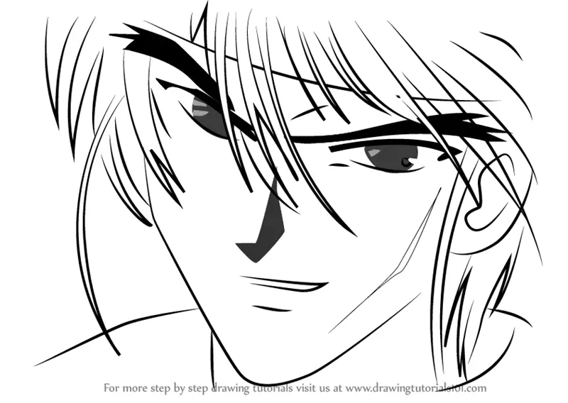 Step by Step How to Draw Kouji from Fushigi Yuugi : DrawingTutorials101.com