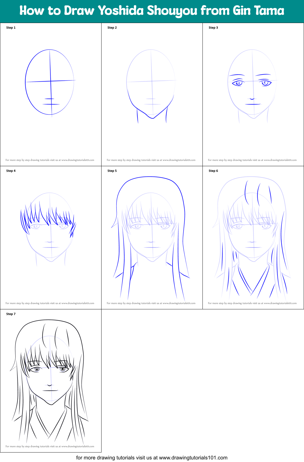 How to Draw Yoshida Shouyou from Gin Tama printable step by step ...