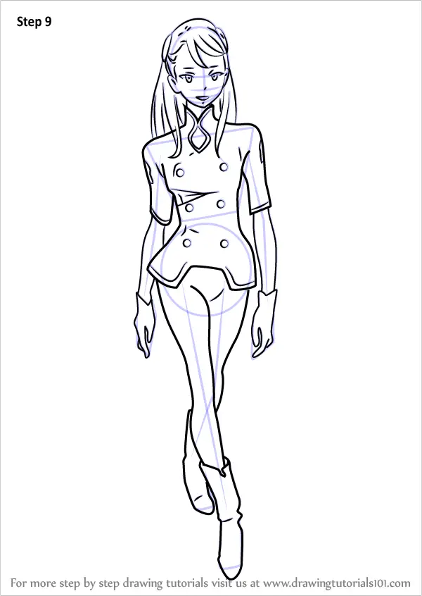 Step by Step How to Draw Aida Surugan from Gundam : DrawingTutorials101.com