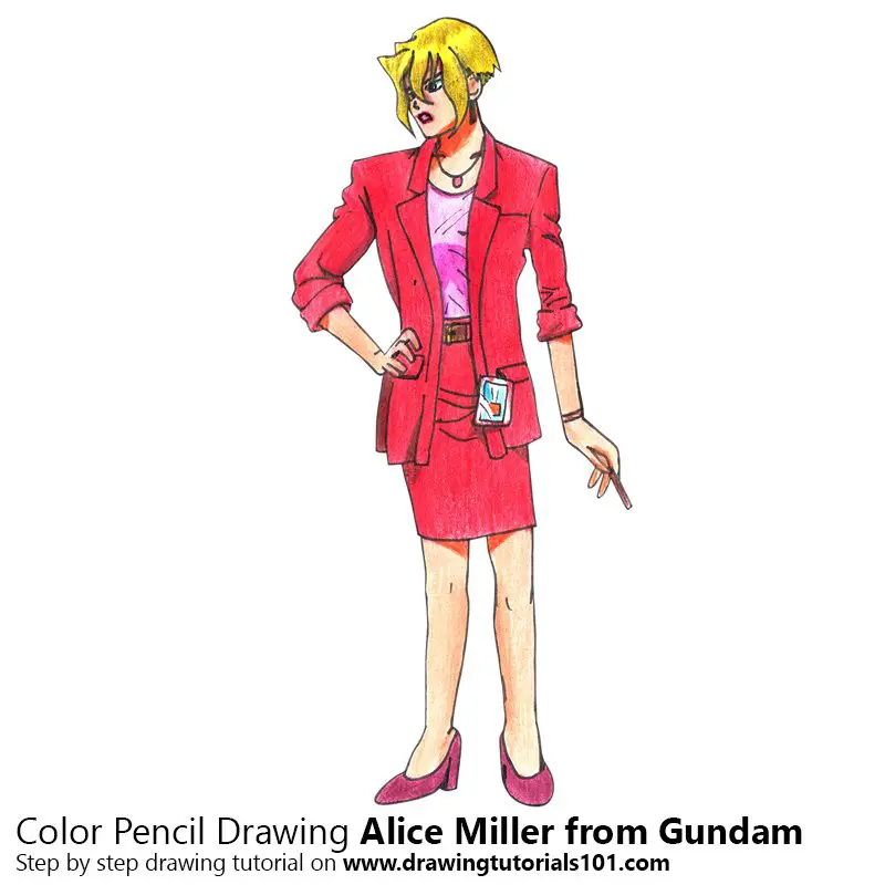 Alice Miller from Gundam Color Pencil Drawing