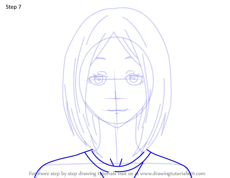 Step by Step How to Draw Yukie Shirofuku from Haikyuu ...