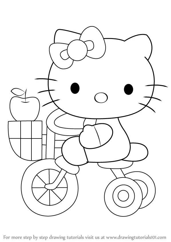 Hello Kitty Drawing Howto Sketch PNG 1500x956px Watercolor Cartoon  Flower Frame Heart Download Free