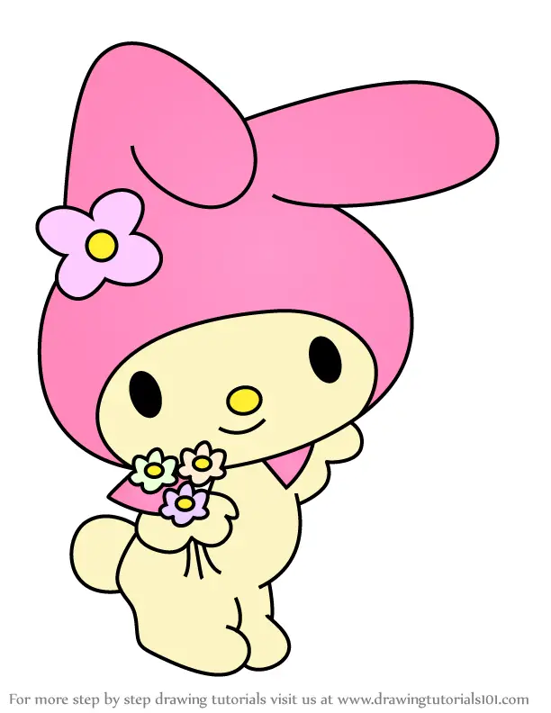 Step by Step How to Draw My Melody from Hello Kitty
