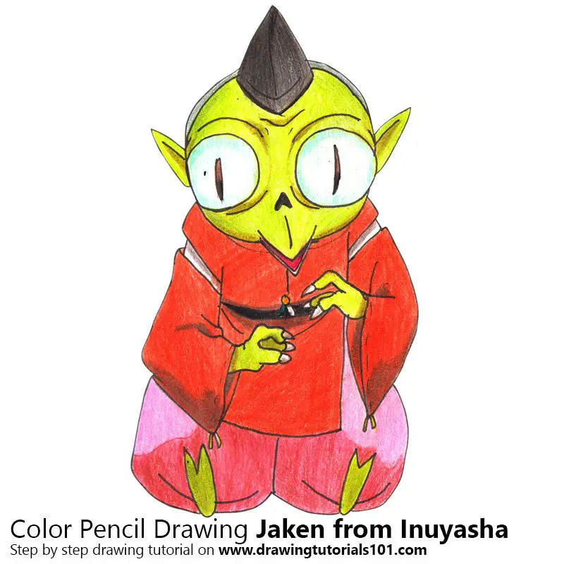 Jaken from Inuyasha Color Pencil Drawing