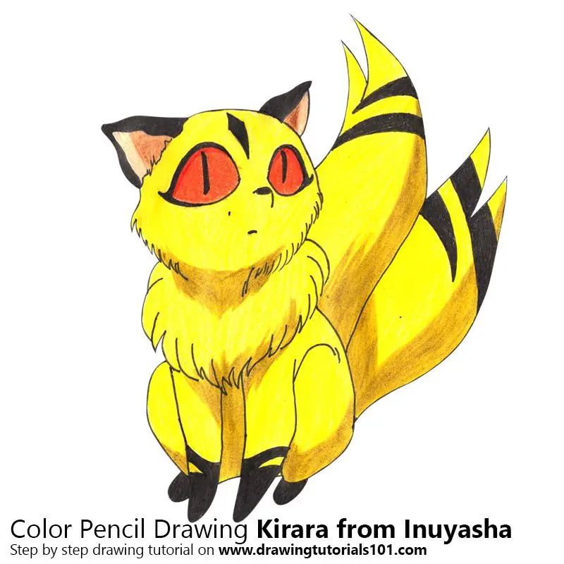 Kirara from Inuyasha Color Pencil Drawing