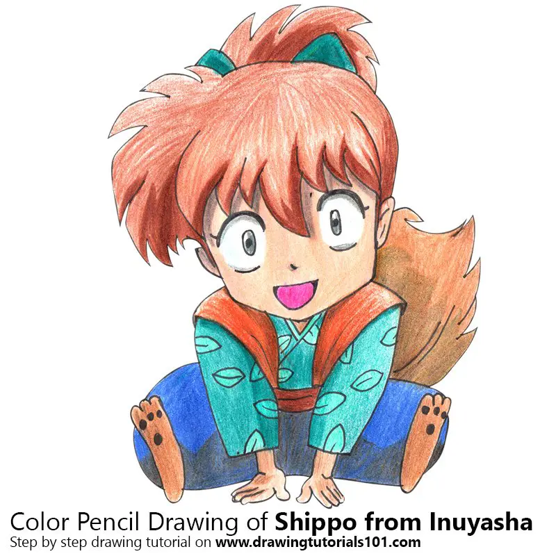Shippo from Inuyasha Color Pencil Drawing