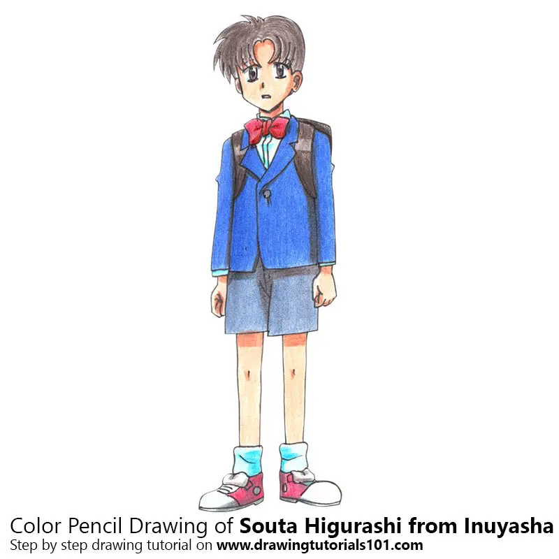 Souta Higurashi from Inuyasha Color Pencil Drawing