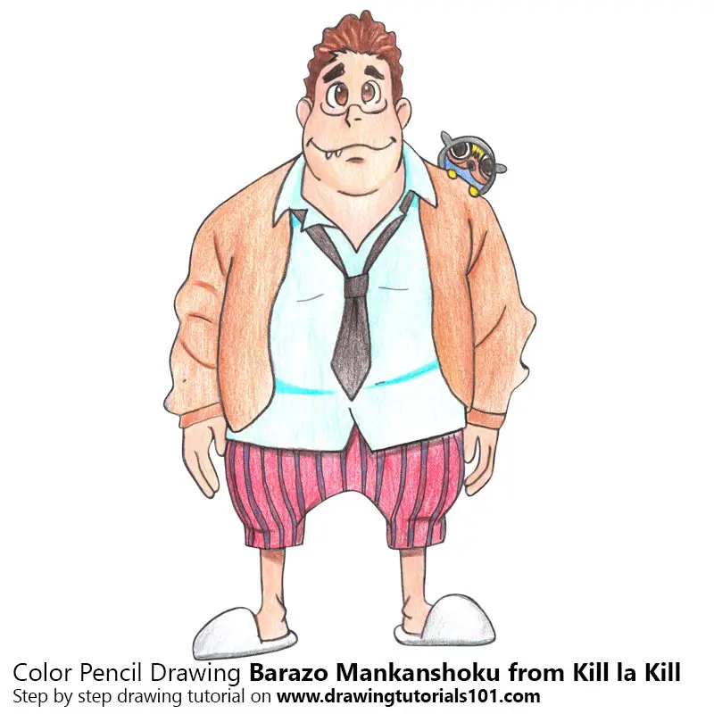 Barazo Mankanshoku from Kill la Kill Color Pencil Drawing