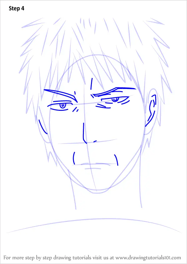 Step by Step How to Draw Kagetora Aida from Kuroko no Basuke ...