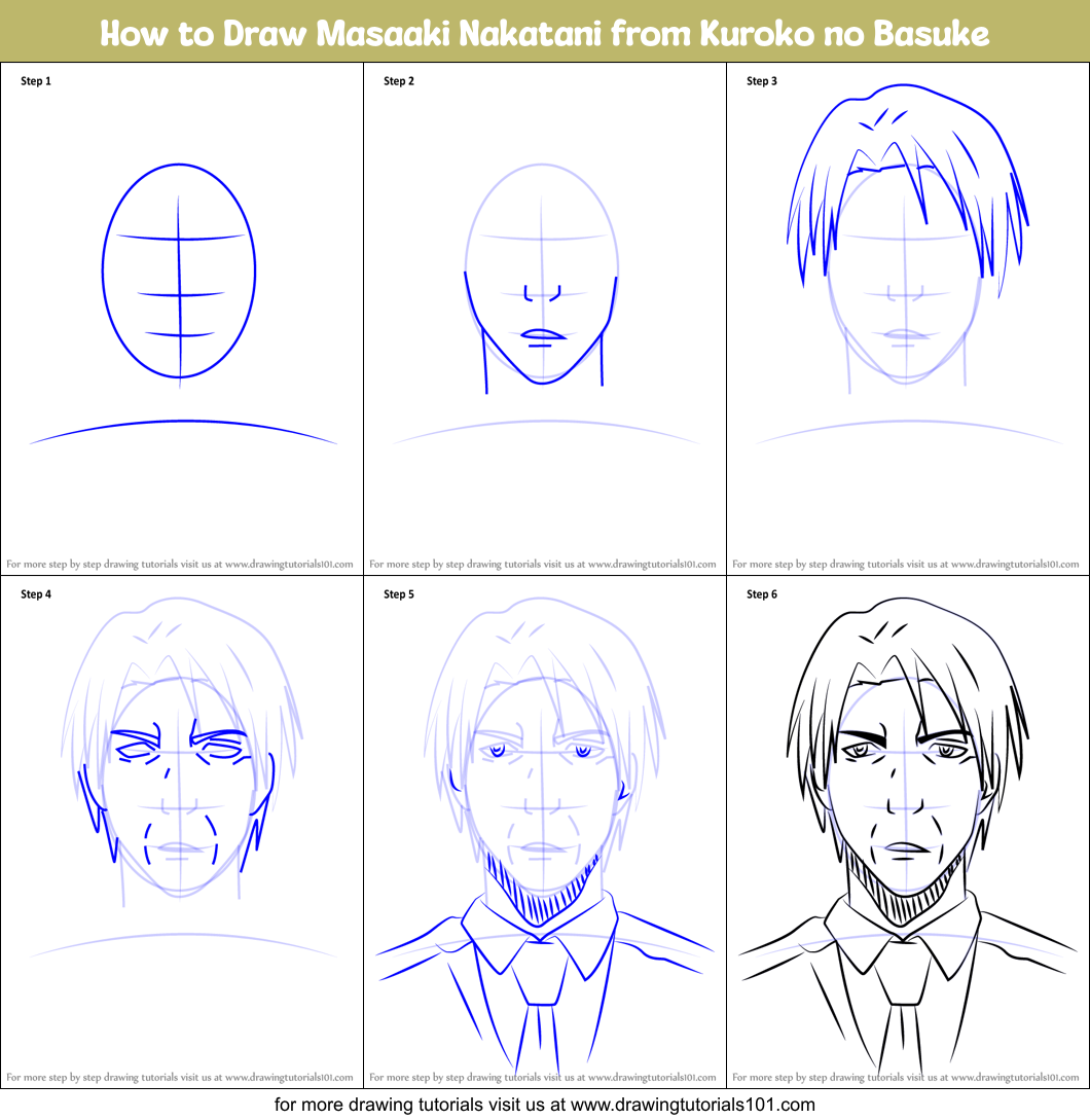 How to Draw Masaaki Nakatani from Kuroko no Basuke printable step by ...