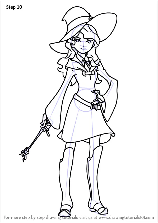 Step by Step How to Draw Diana Cavendish from Little Witch Academia ...