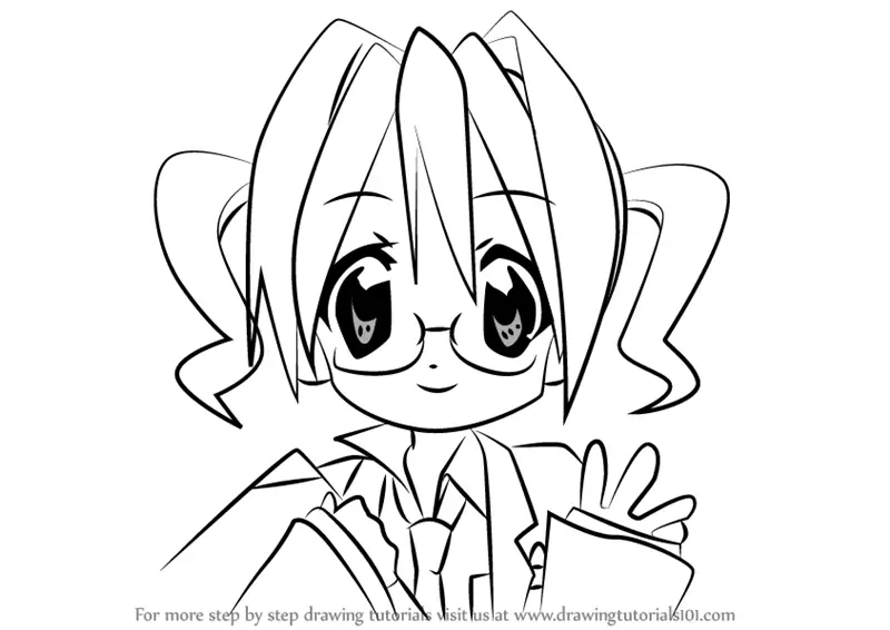 Learn How to Draw Hikaru Sakuraba from Lucky Star (Lucky Star) Step by ...