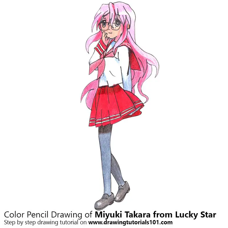 Miyuki Takara from Lucky Star Color Pencil Drawing