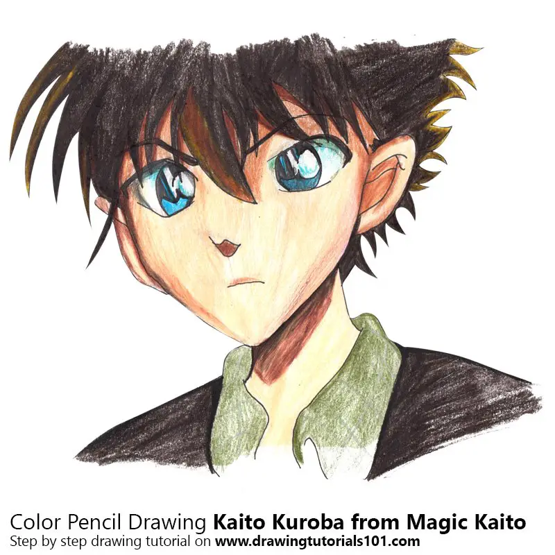 Kaito Kuroba from Magic Kaito Color Pencil Drawing