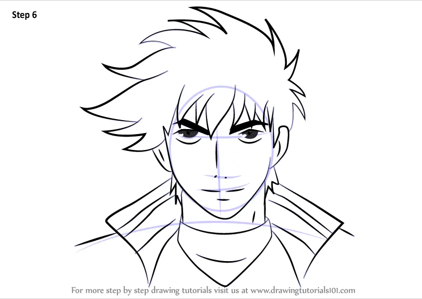 Step by Step How to Draw Goro Shigeno from Major : DrawingTutorials101.com