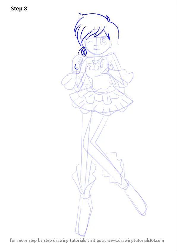 Step by Step How to Draw Hanon Hosho from Mermaid Melody ...