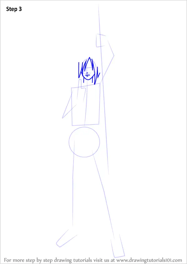 how to draw Madara Uchiha from Naruto step 3