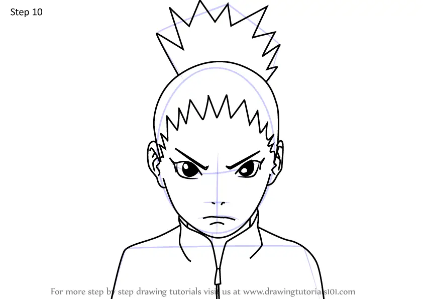 Step by Step How to Draw Shikadai Nara from Naruto