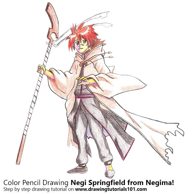 Negi Springfield from Negima! Color Pencil Drawing