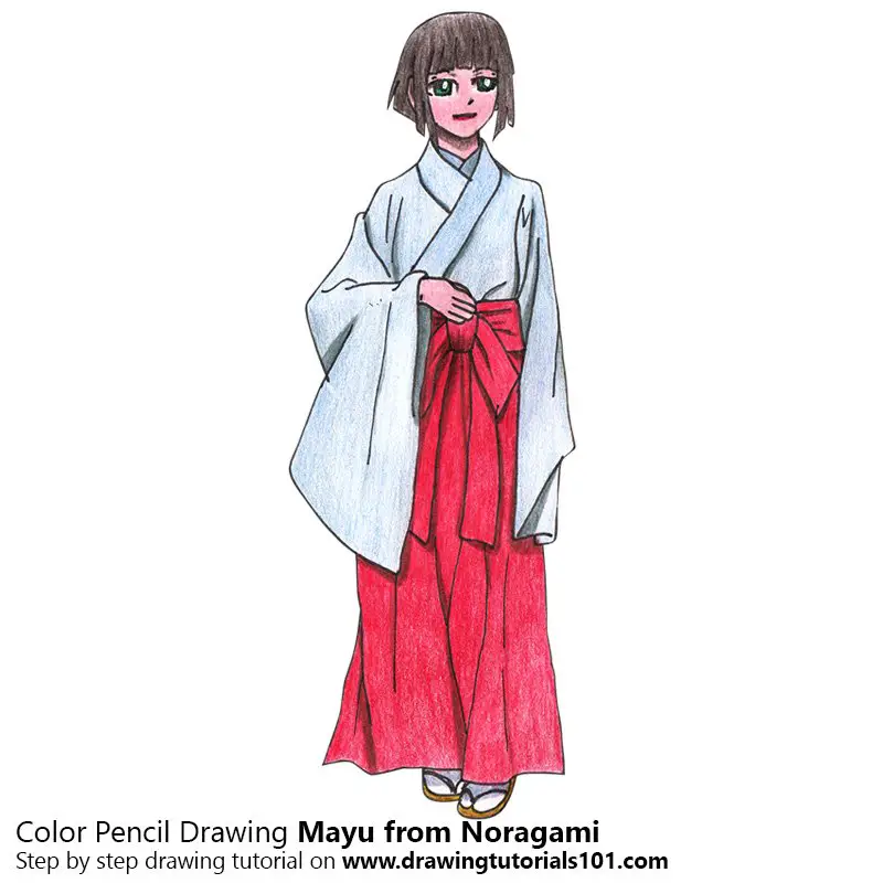 Mayu from Noragami Color Pencil Drawing