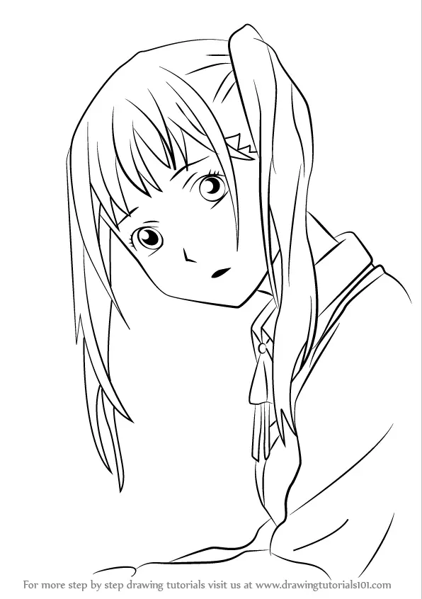 Step by Step How to Draw Mutsumi from Noragami : DrawingTutorials101.com