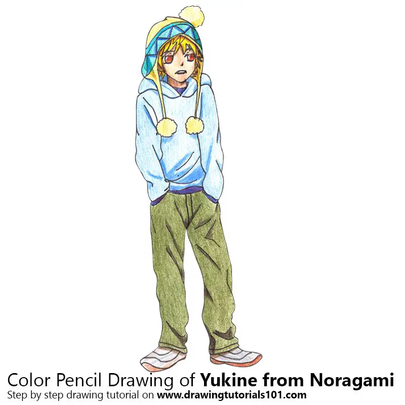 Yukine from Noragami Color Pencil Drawing