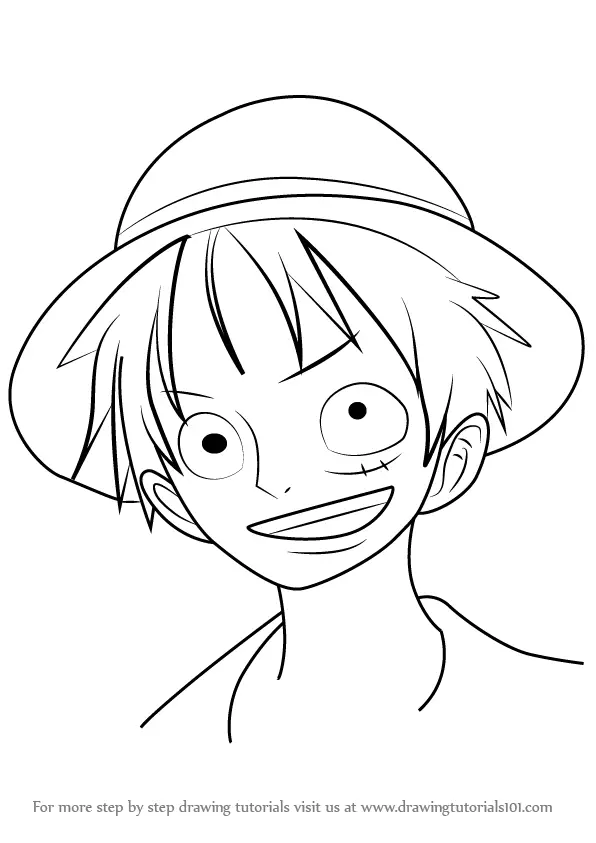 Step by Step How to Draw Monkey D. Luffy from One Piece ...