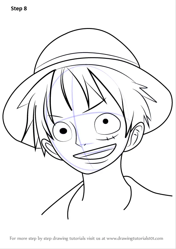 Learn How to Draw Monkey D. Luffy from One Piece (One Piece) Step by