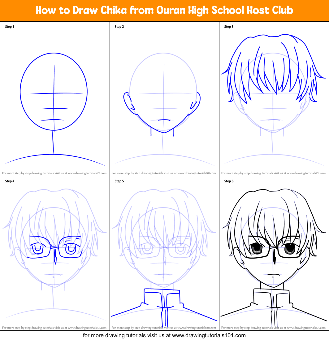 How to Draw Chika from Ouran High School Host Club printable step by ...