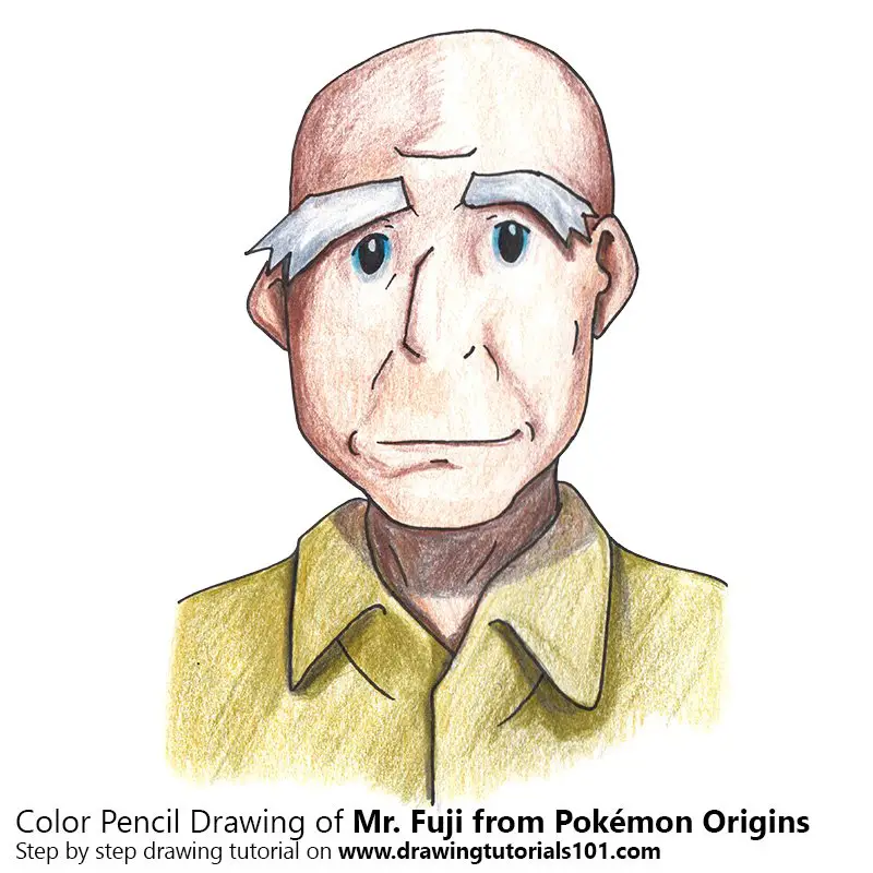 Mr. Fuji from Pokémon Origins Color Pencil Drawing