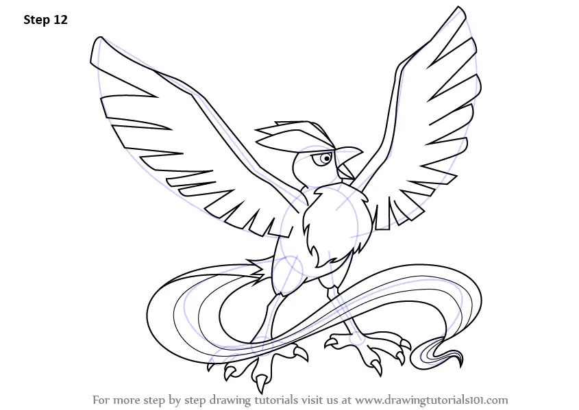 Step by Step How to Draw Articuno from Pokemon