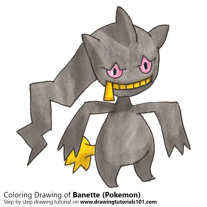 Banette from Pokemon Color Pencil Drawing