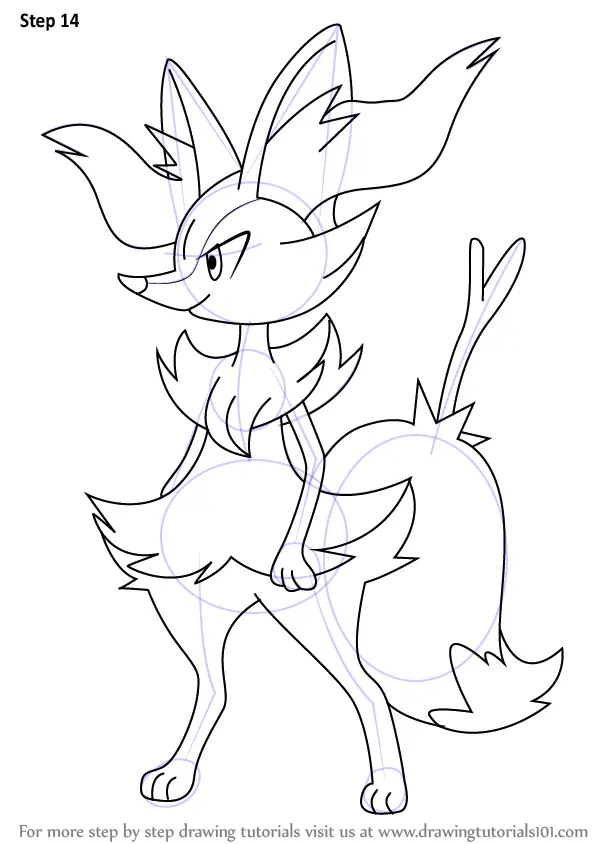 Learn How To Draw Braixen From Pokemon Pokemon Step By Step Drawing Tutorials 