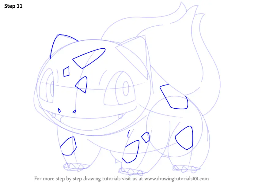 Step by Step How to Draw Bulbasaur from Pokemon : DrawingTutorials101.com