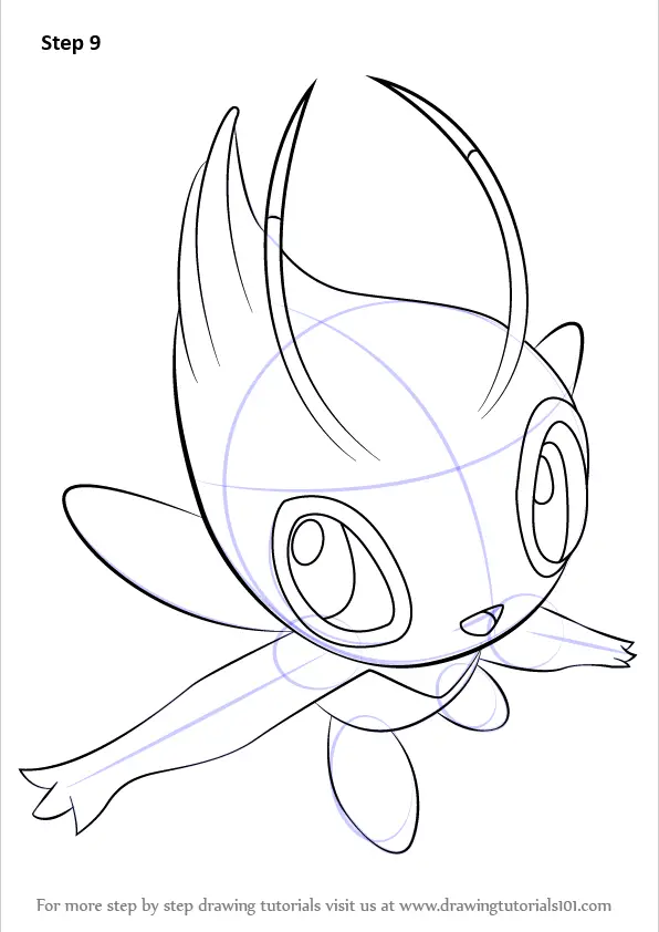 Step By Step How To Draw Celebi From Pokemon Drawingtutorials101 Com - roblox celebi studios