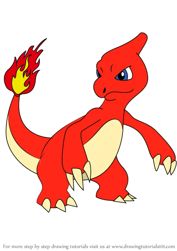 Step by Step How to Draw Charmeleon from Pokemon
