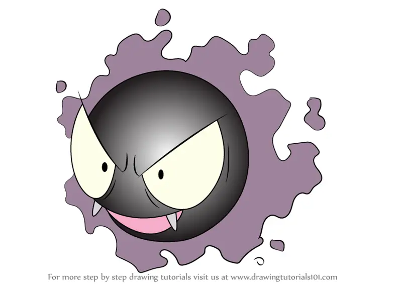 How to Draw Gastly from Pokemon (Pokemon) Step by Step