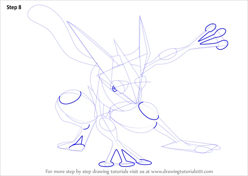 Learn How To Draw Greninja From Pokemon Pokemon Step By Step Drawing Tutorials 9750