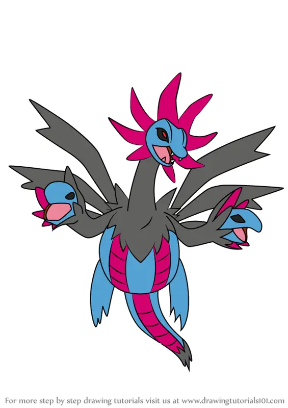 Learn How To Draw Hydreigon From Pokemon Pokemon Step By Step