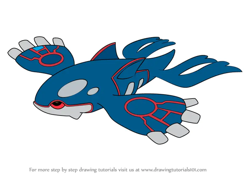 14. How to Draw Kyogre from Pokemon. 