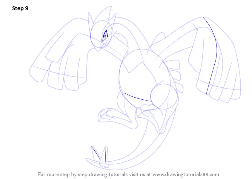 Learn How to Draw Lugia from Pokemon (Pokemon) Step by Step Drawing