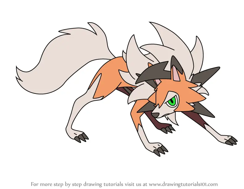 Learn How To Draw Lycanroc Dusk Form From Pokemon Pokemon Step By Step Drawing Tutorials 