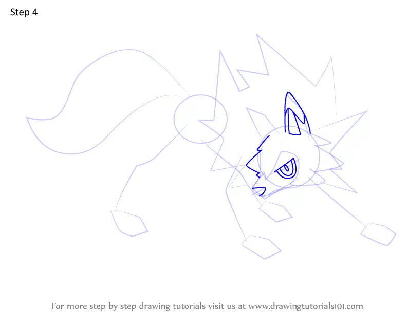 Step by Step How to Draw Lycanroc Dusk Form from Pokemon ...