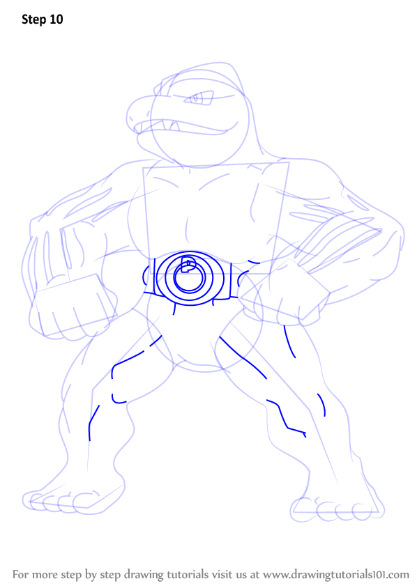 Learn How To Draw Machoke From Pokemon Pokemon Step By Step Drawing