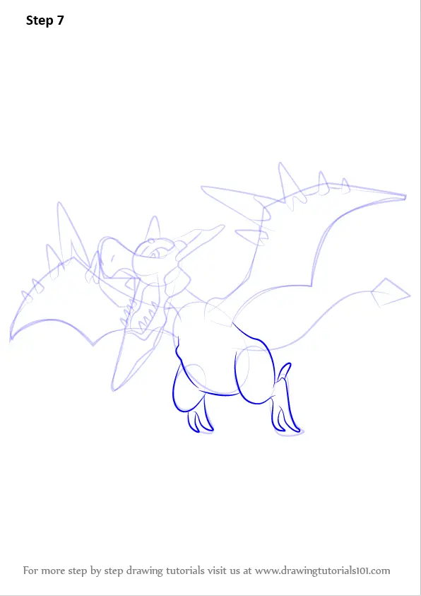 Step by Step How to Draw Mega Aerodactyl from Pokemon