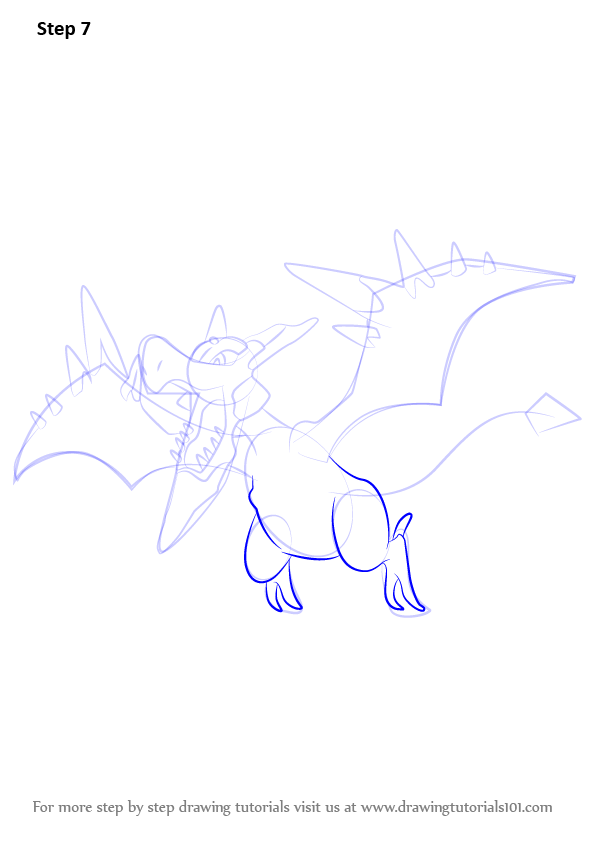 Step by Step How to Draw Mega Aerodactyl from Pokemon