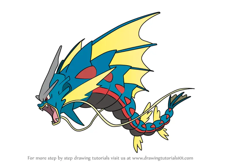 Learn How to Draw Mega Gyarados from Pokemon (Pokemon) Step by Step