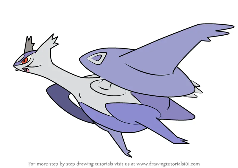 Step by Step How to Draw Mega Latios from Pokemon : DrawingTutorials101.com